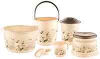 6 PCS ORCHID BATHROOM SET (BEIGE)